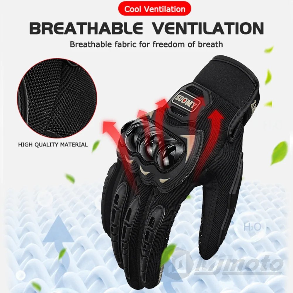 Suomy Motorcycle Gloves Touch Screen Breathable Racing Gloves Summer Mesh for Men Women Motard
