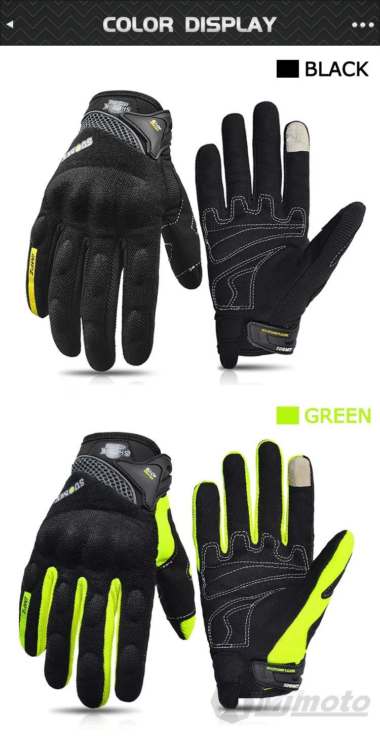 Suomy Motorcycle Gloves Touch Screen Breathable Racing Gloves Summer Mesh for Men Women Motard