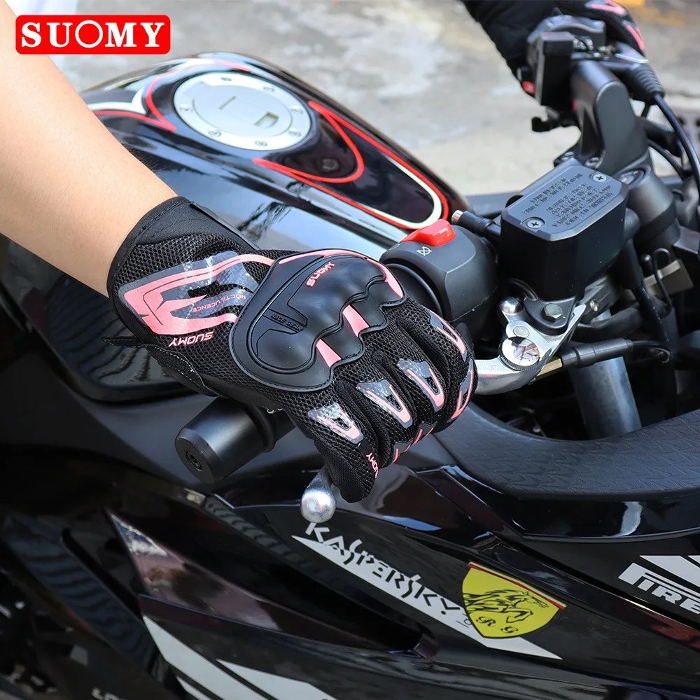 Suomy Motorcycle Gloves Touch Screen Breathable Racing Gloves Summer Mesh for Men Women Motard