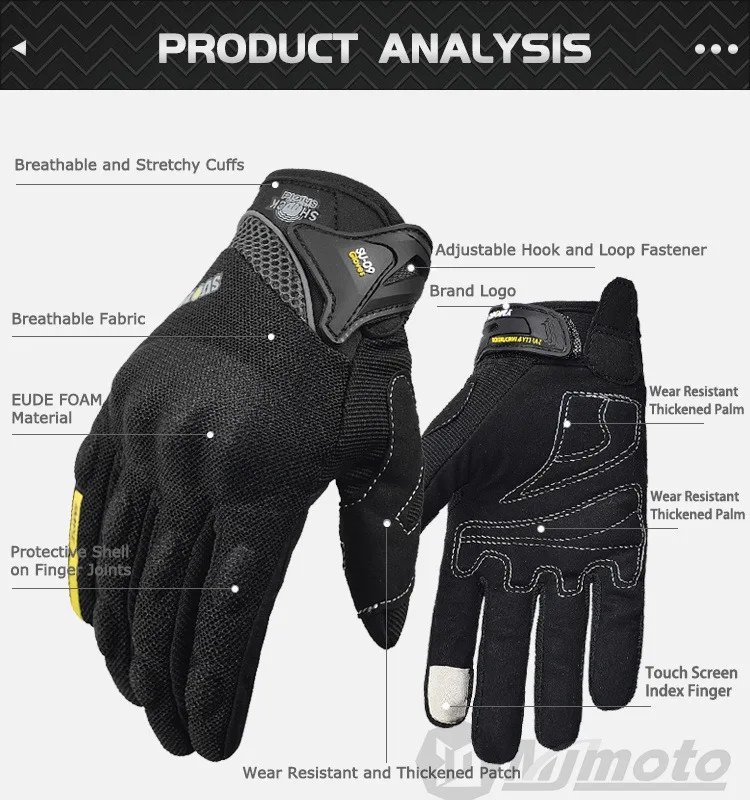 Suomy Motorcycle Gloves Touch Screen Breathable Racing Gloves Summer Mesh for Men Women Motard
