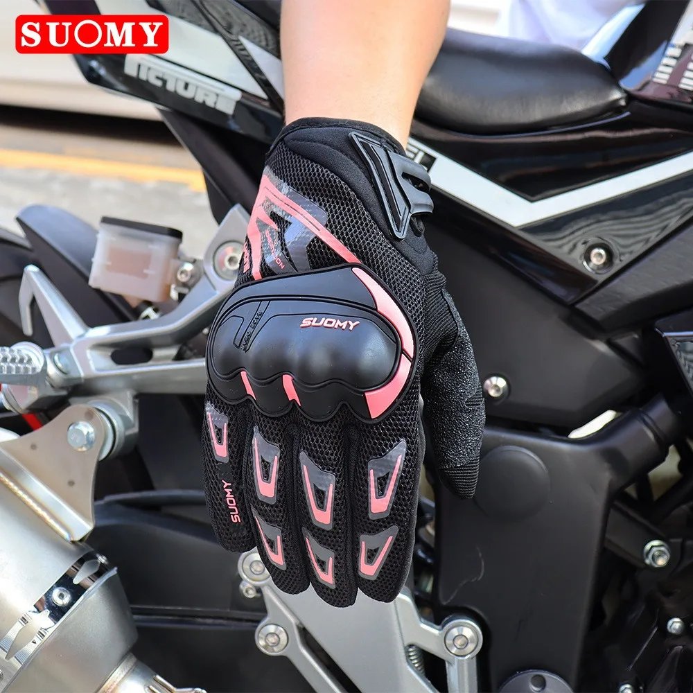 Suomy Motorcycle Gloves Touch Screen Breathable Racing Gloves Summer Mesh for Men Women Motard