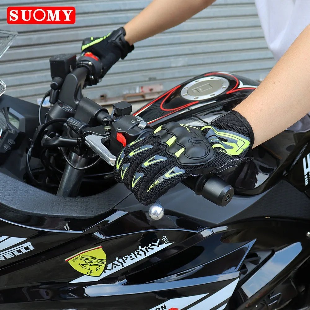 Suomy Motorcycle Gloves Touch Screen Breathable Racing Gloves Summer Mesh for Men Women Motard