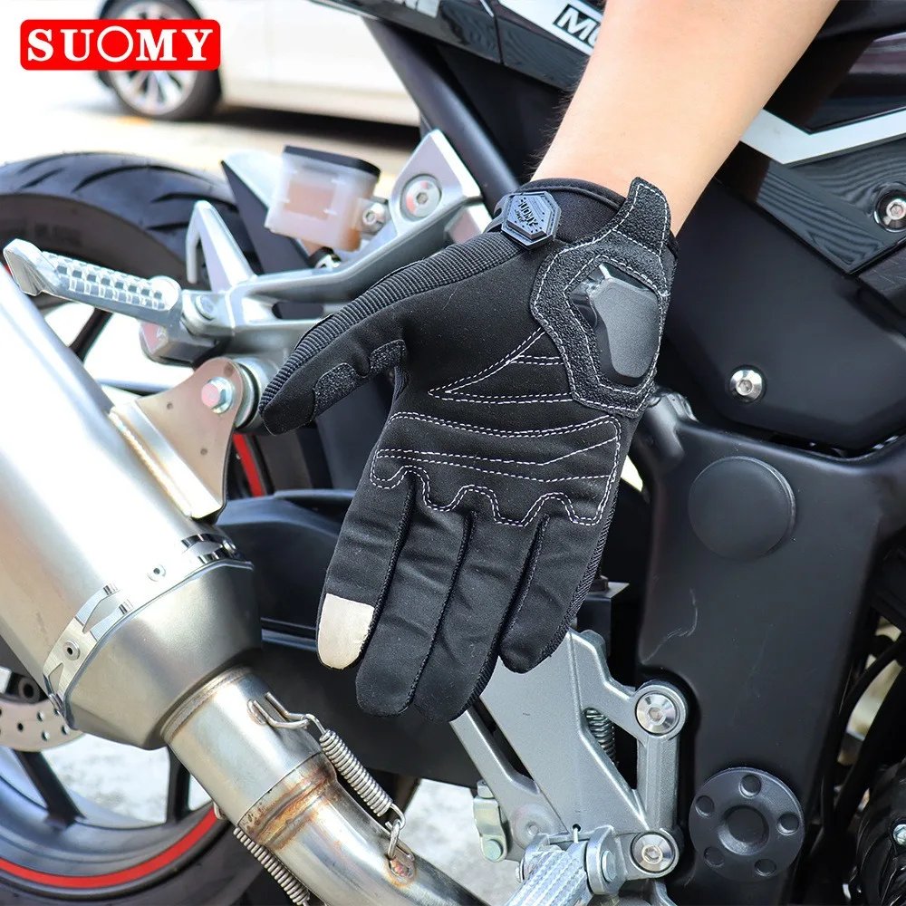 Suomy Motorcycle Gloves Touch Screen Breathable Racing Gloves Summer Mesh for Men Women Motard