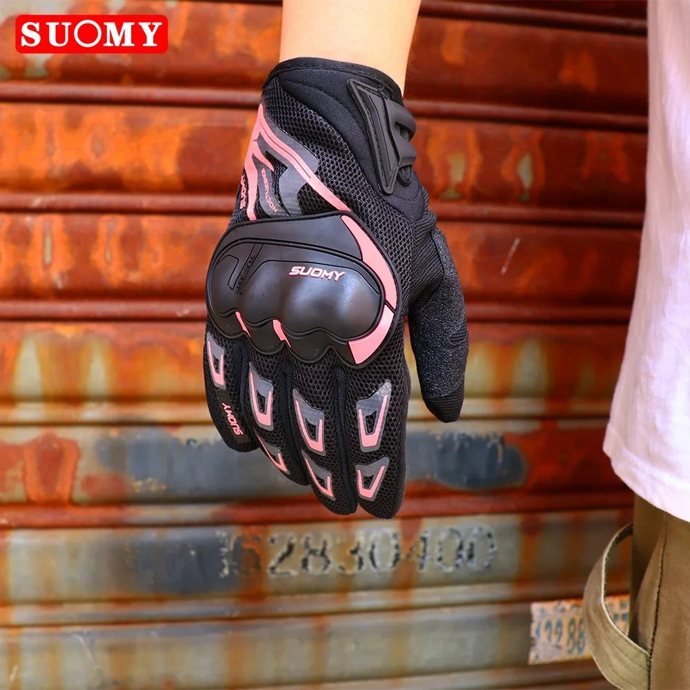 Suomy Motorcycle Gloves Touch Screen Breathable Racing Gloves Summer Mesh for Men Women Motard