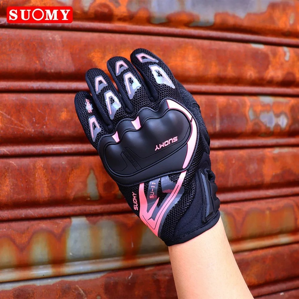 Suomy Motorcycle Gloves Touch Screen Breathable Racing Gloves Summer Mesh for Men Women Motard