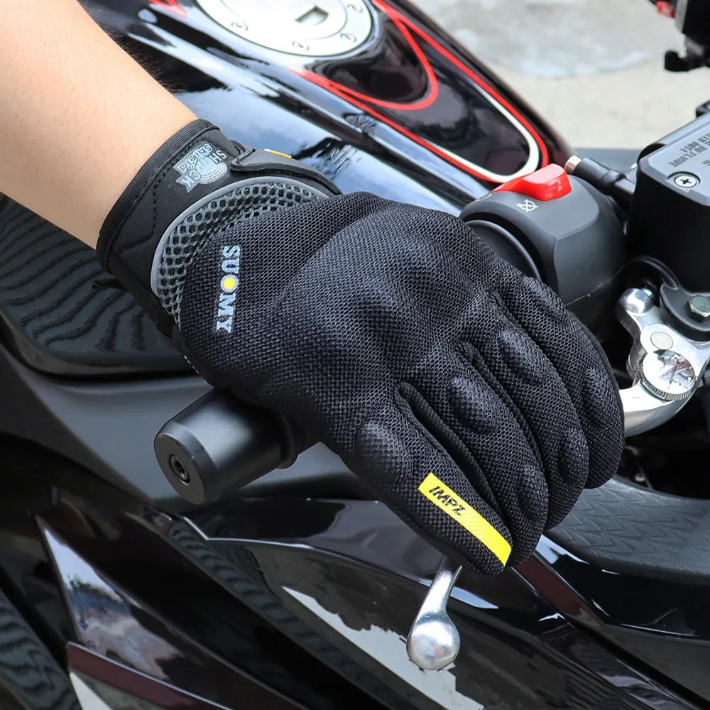 Suomy Motorcycle Gloves Touch Screen Breathable Racing Gloves Summer Mesh for Men Women Motard