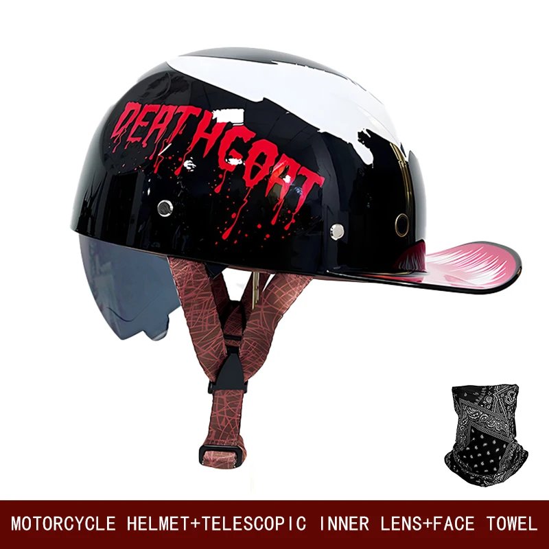 Motorcycle retro helmet universal cruise skateboard bike semi-helmet motorcycle new national standard summer