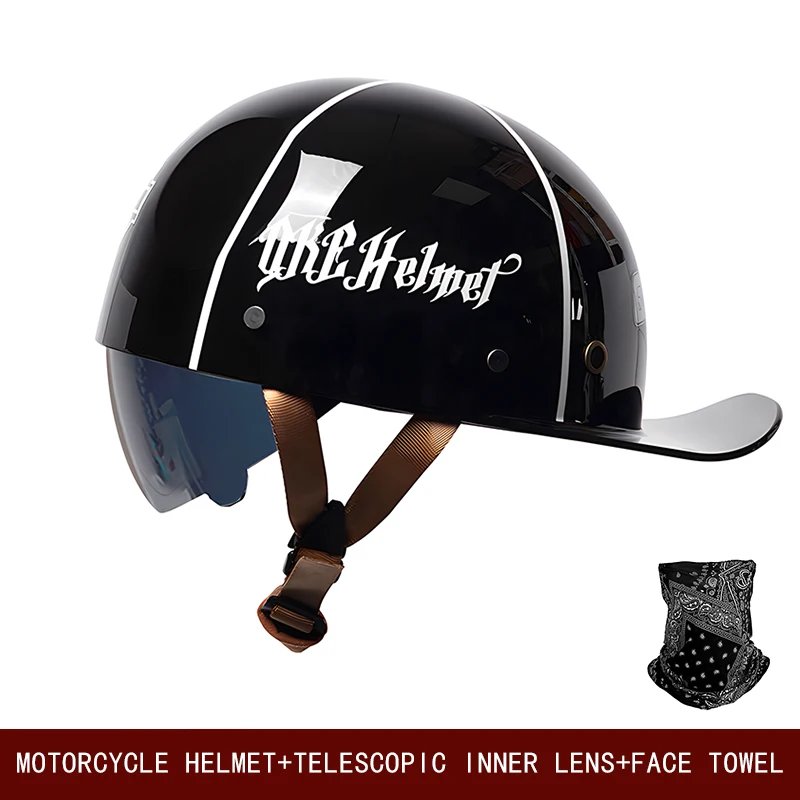 Motorcycle retro helmet universal cruise skateboard bike semi-helmet motorcycle new national standard summer