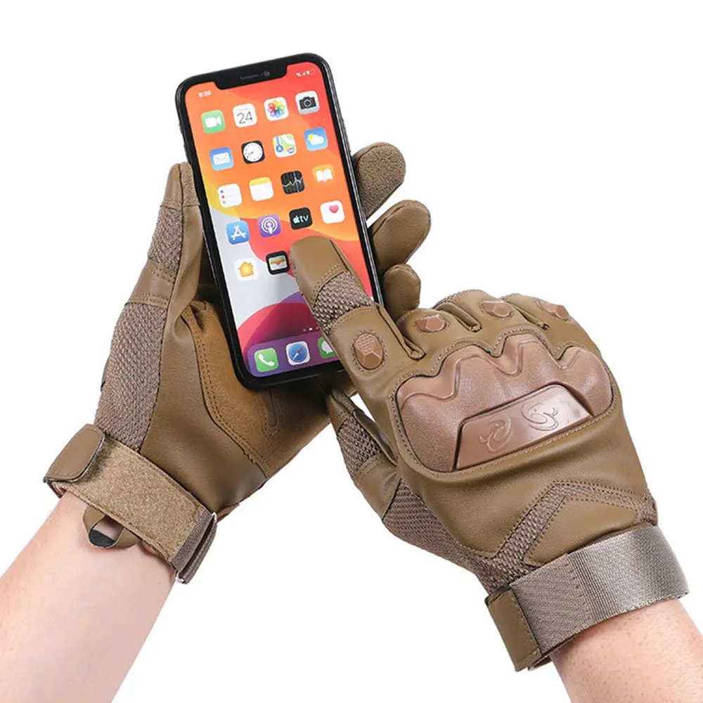 Vintage PU Leather Motorcycle Gloves Men's Motorbike Riding Touch Screen Moto Motocross Racing Biker Gloves Protective Gear