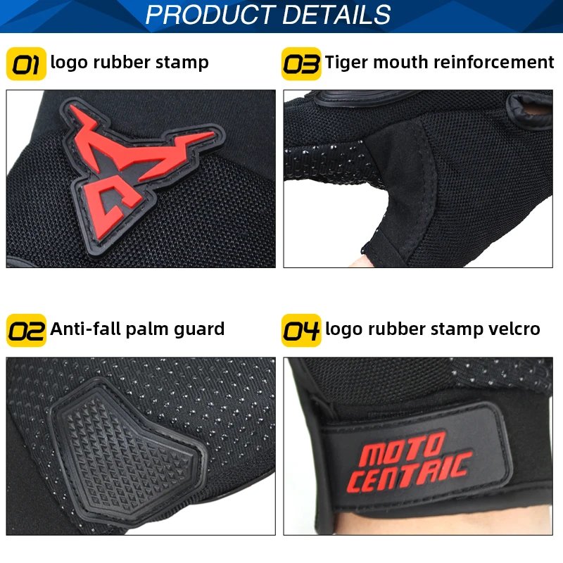 MOTOCENTRIC Summer Motorcycle Gloves Half Finger Breathable Motorcyclist Gloves ATV MTB Cycling Gloves Anti-fall Palm Guard Moto MOTOCENTRIC Summer Motorcycle Gloves Half Finger Breathable Motorcyclist Gloves ATV MTB Cycling Gloves Anti-fall Palm Guard Moto