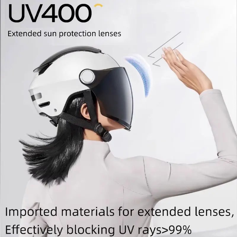 BIBEE 2.0 Electric Bike Motorcycle Helmet Summer Breathable Jet Scooter Half Helmets Men Women Dual Lenses 3/4 Open Face Helmets