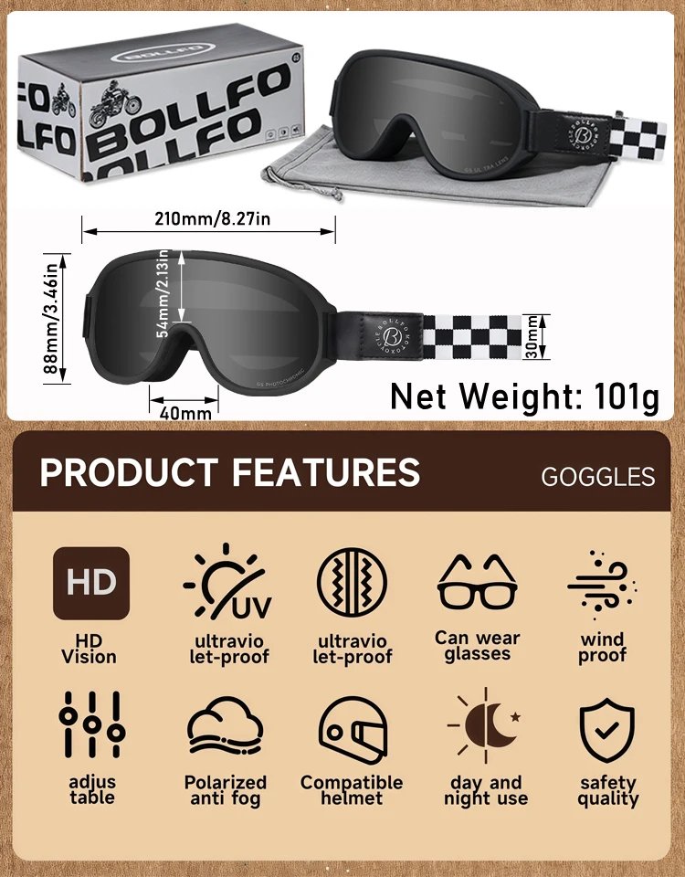 Vintage Motorcycle Glasses Polarized for Small Helmet Anti-fog Motorcycle Riding Goggles Photochromic UV400 Dirt Bike Eyewear Vintage Motorcycle Glasses Polarized for Small Helmet Anti-fog Motorcycle Riding Goggles Photochromic UV400 Dirt Bike Eyewear
