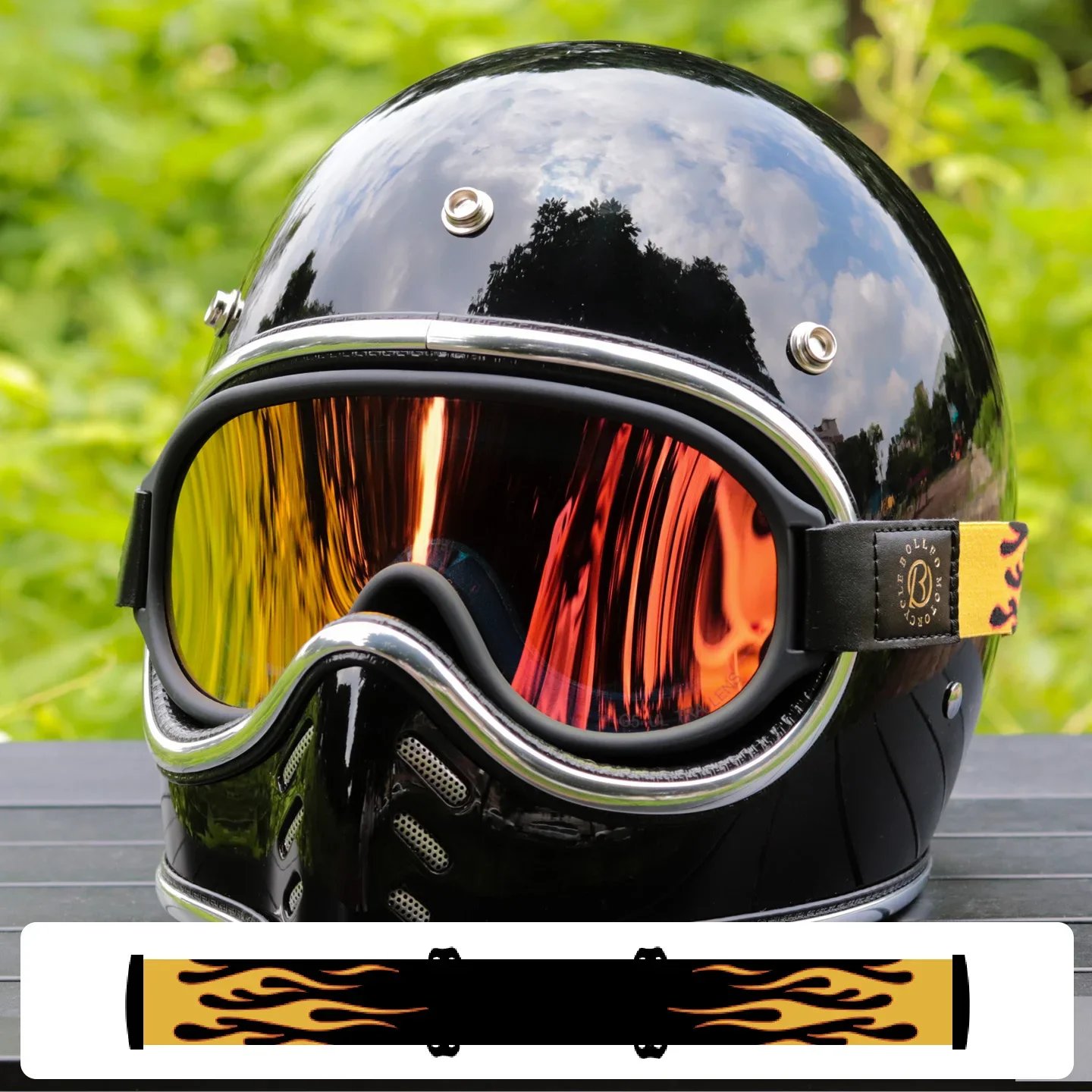 Vintage Motorcycle Glasses Polarized for Small Helmet Anti-fog Motorcycle Riding Goggles Photochromic UV400 Dirt Bike Eyewear