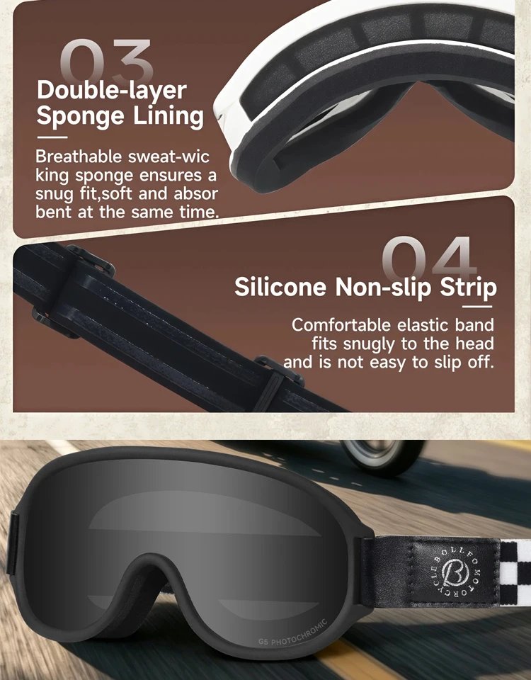 Vintage Motorcycle Glasses Polarized for Small Helmet Anti-fog Motorcycle Riding Goggles Photochromic UV400 Dirt Bike Eyewear Vintage Motorcycle Glasses Polarized for Small Helmet Anti-fog Motorcycle Riding Goggles Photochromic UV400 Dirt Bike Eyewear