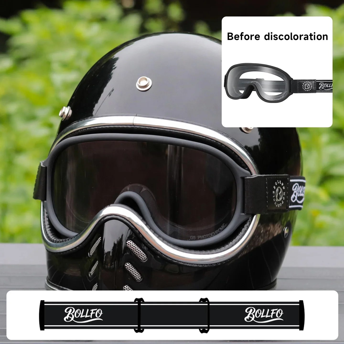 Vintage Motorcycle Glasses Polarized for Small Helmet Anti-fog Motorcycle Riding Goggles Photochromic UV400 Dirt Bike Eyewear
