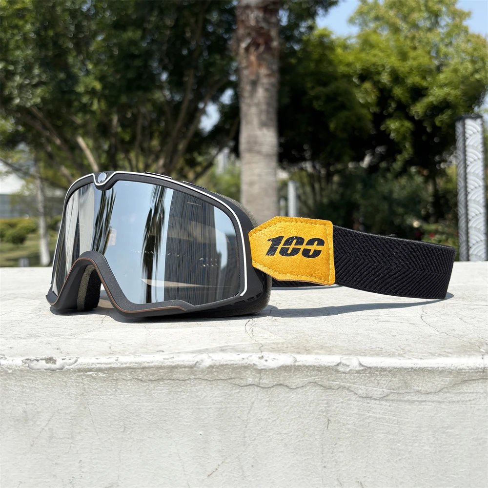 Vintage Motocross Goggles Motorcycle Glasses Enduro Anti-fog Cycling Moto Dirt Bike MX MTB Riding Sunglasses HD Mirrored Lens