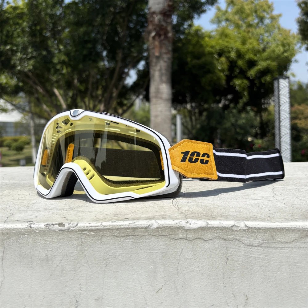 Vintage Motocross Goggles Motorcycle Glasses Enduro Anti-fog Cycling Moto Dirt Bike MX MTB Riding Sunglasses HD Mirrored Lens