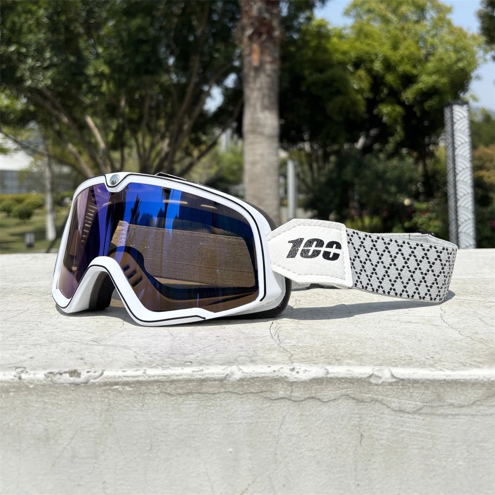 Vintage Motocross Goggles Motorcycle Glasses Enduro Anti-fog Cycling Moto Dirt Bike MX MTB Riding Sunglasses HD Mirrored Lens