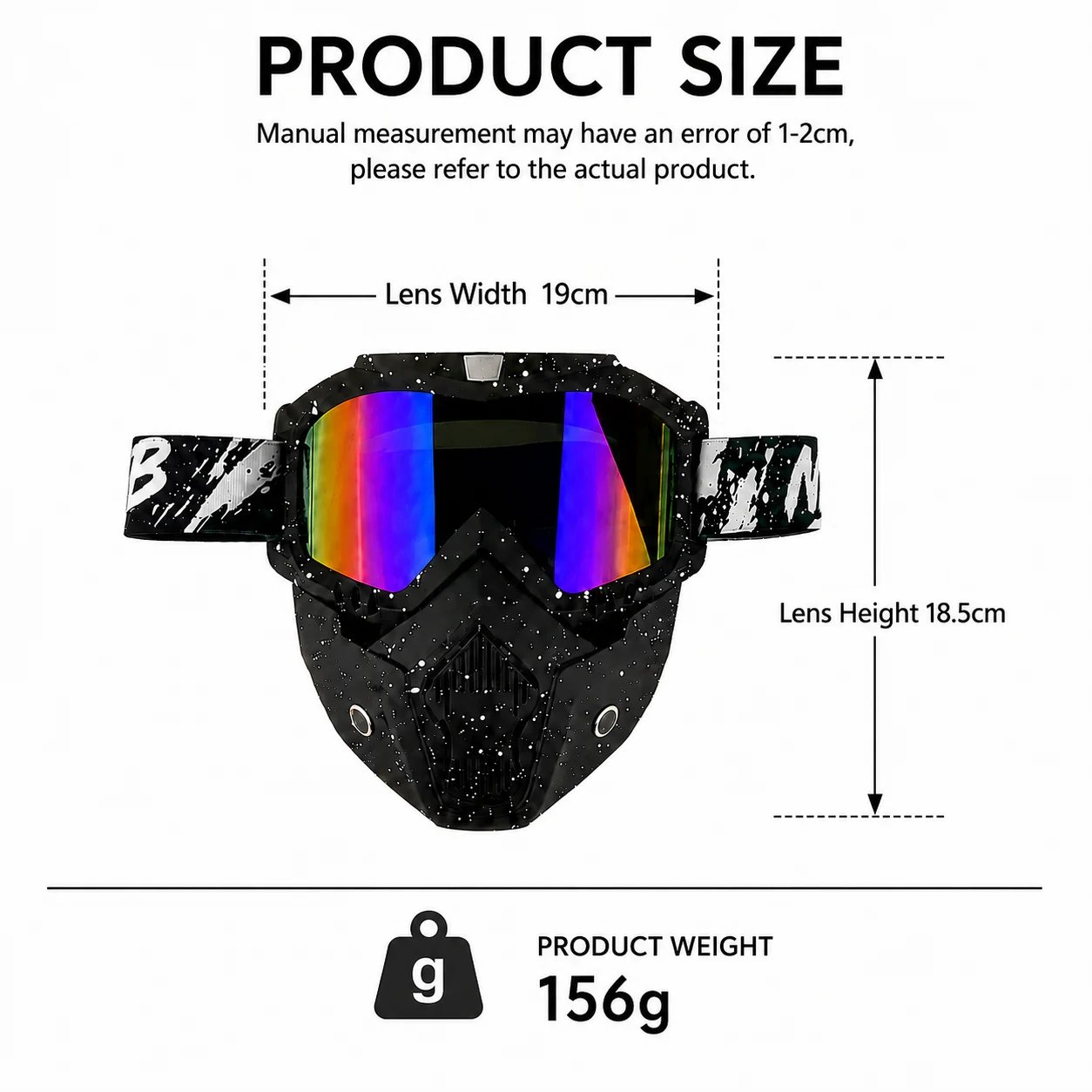Full-Face Motorcycle Protective Mask with UV Protection Off-Road Goggles for Outdoor Sports And Tactical Gear