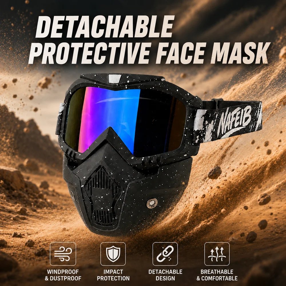 Full-Face Motorcycle Protective Mask with UV Protection Off-Road Goggles for Outdoor Sports And Tactical Gear