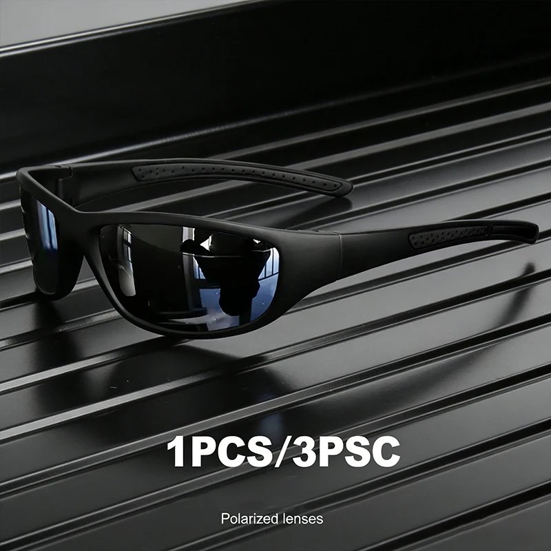 Polarized Sports Sunglasses for Men, Mens Sunglasses Wrap Around UV Protection for Cycling Fishing Driving
