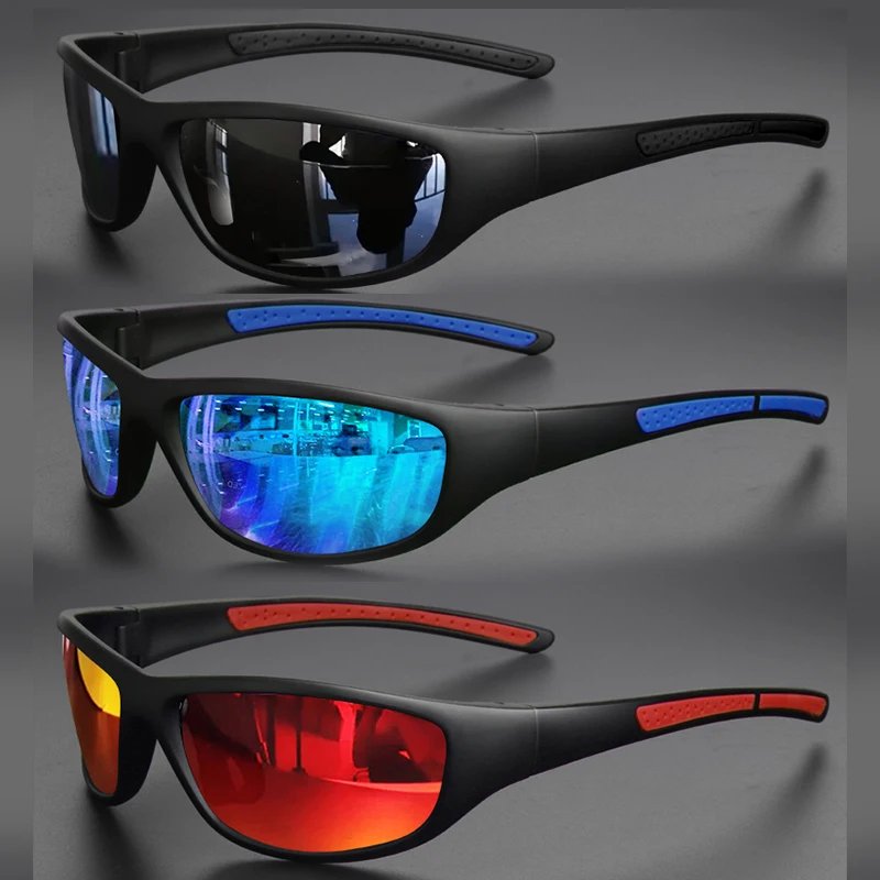 Polarized Sports Sunglasses for Men, Mens Sunglasses Wrap Around UV Protection for Cycling Fishing Driving
