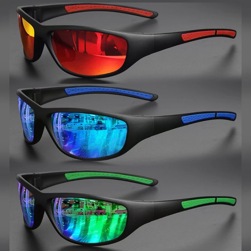 Polarized Sports Sunglasses for Men, Mens Sunglasses Wrap Around UV Protection for Cycling Fishing Driving