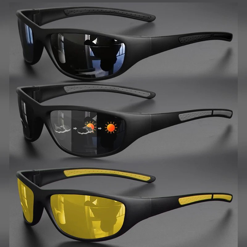 Polarized Sports Sunglasses for Men, Mens Sunglasses Wrap Around UV Protection for Cycling Fishing Driving