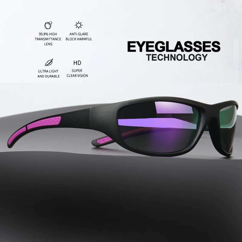 Polarized Sports Sunglasses for Men, Mens Sunglasses Wrap Around UV Protection for Cycling Fishing Driving