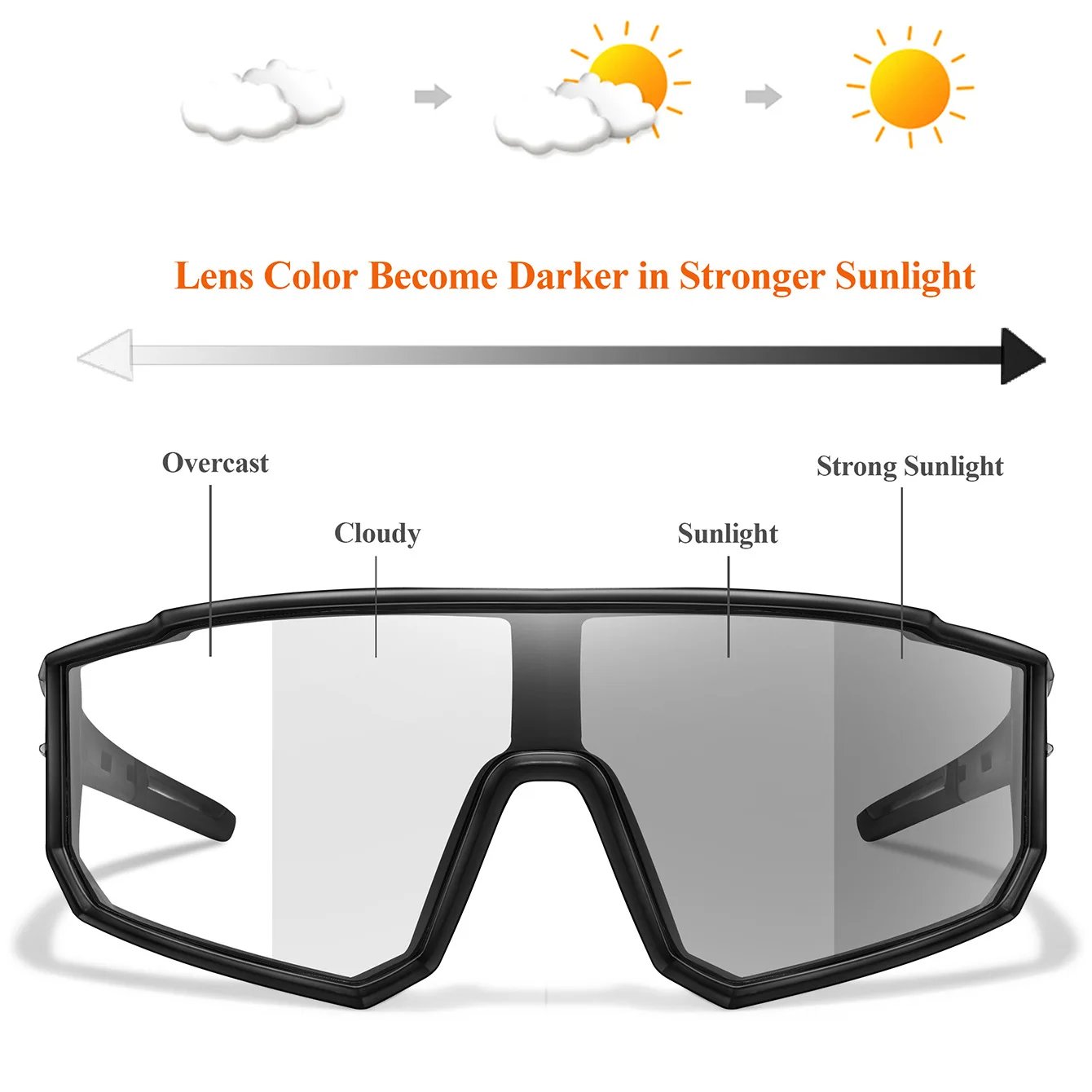 Photochromic Motorcycle Sunglasses Men Women Outdoor Cycling Driving Hiking Eyewear Fishing UV400 Protection Goggles