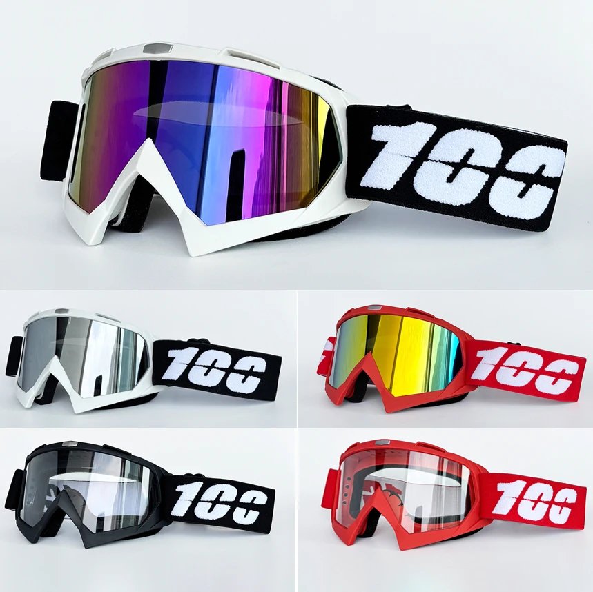 Motorcycle Goggles Motocross Glasses MTB ATV MX Off-road Goggles Mask Removable Lenses Windproof UV Protection Outdoor Cycling