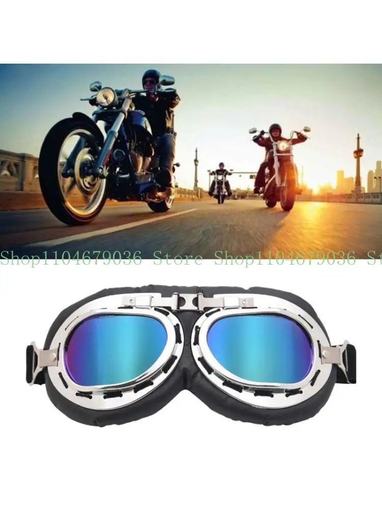 652F Windproof Retro Motorcycle Goggles Glasses Vintage Goggles for Pilot Steampunk ATV Bike Copper Helmet