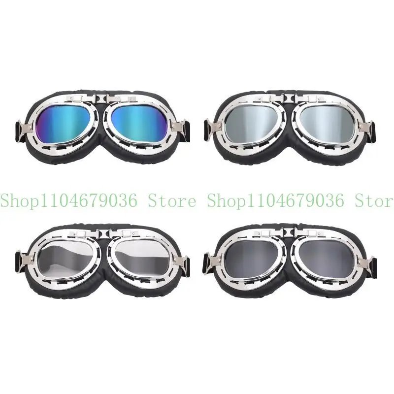 652F Windproof Retro Motorcycle Goggles Glasses Vintage Goggles for Pilot Steampunk ATV Bike Copper Helmet