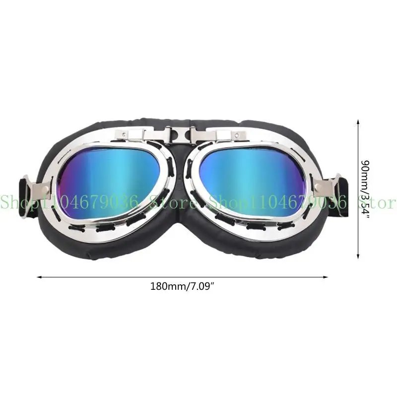 652F Windproof Retro Motorcycle Goggles Glasses Vintage Goggles for Pilot Steampunk ATV Bike Copper Helmet