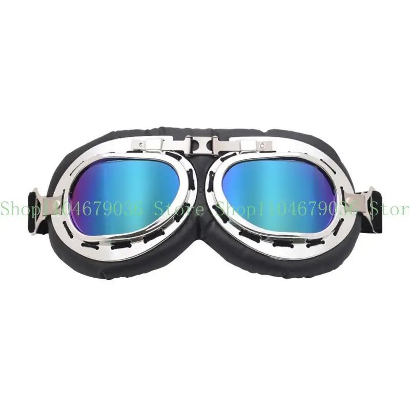 652F Windproof Retro Motorcycle Goggles Glasses Vintage Goggles for Pilot Steampunk ATV Bike Copper Helmet