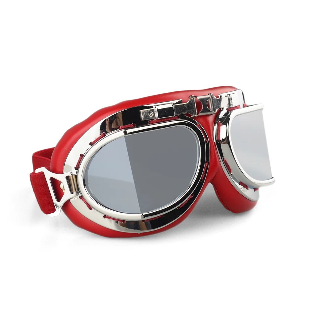 Vintage Motorcycle Helmet Goggles PU Leather Riding Eye Wear for Harley Cruiser Chopper Cafe Racer
