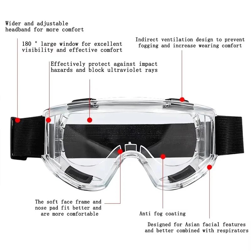 Motorcycle Goggles Glasses Men Women Eye Protect Off-road Cycling Safety Anti Dust Glasses Protection Moto Dust-proof Eyeglasses