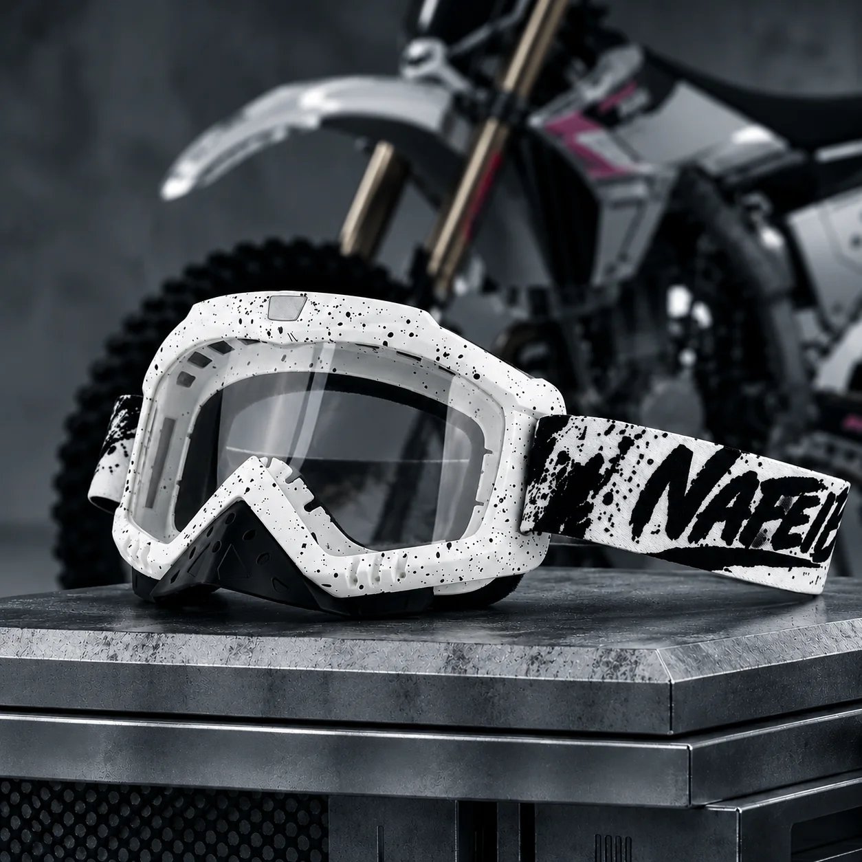 Motocross Goggles with Nose Guard for Men Women, Wide View Dirt Bike ATV Off-Road Motorcycle Racing Goggles with Adjustable Strap Motocross Goggles with Nose Guard for Men Women, Wide View Dirt Bike ATV Off-Road Motorcycle Racing Goggles with Adjustable Strap