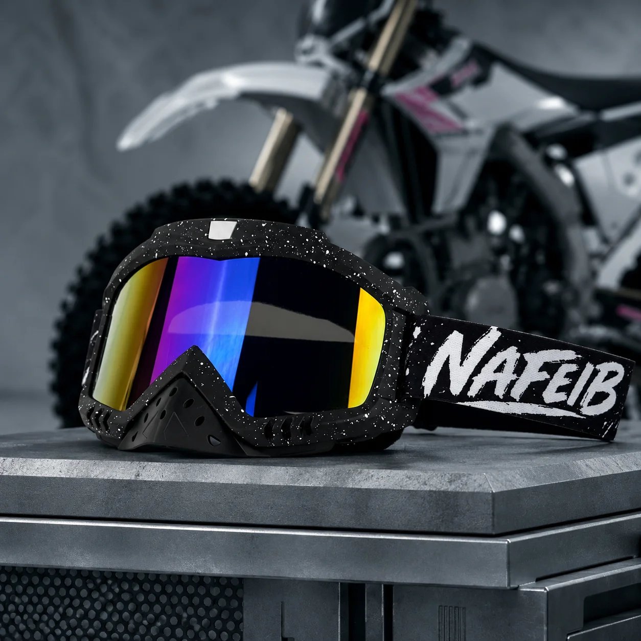 Motocross Goggles with Nose Guard for Men Women, Wide View Dirt Bike ATV Off-Road Motorcycle Racing Goggles with Adjustable Strap Motocross Goggles with Nose Guard for Men Women, Wide View Dirt Bike ATV Off-Road Motorcycle Racing Goggles with Adjustable Strap