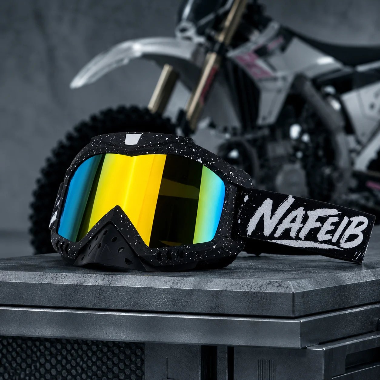 Motocross Goggles with Nose Guard for Men Women, Wide View Dirt Bike ATV Off-Road Motorcycle Racing Goggles with Adjustable Strap Motocross Goggles with Nose Guard for Men Women, Wide View Dirt Bike ATV Off-Road Motorcycle Racing Goggles with Adjustable Strap