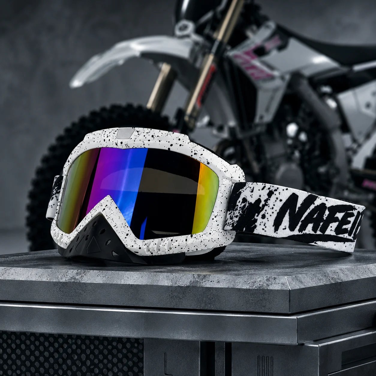 Motocross Goggles with Nose Guard for Men Women, Wide View Dirt Bike ATV Off-Road Motorcycle Racing Goggles with Adjustable Strap Motocross Goggles with Nose Guard for Men Women, Wide View Dirt Bike ATV Off-Road Motorcycle Racing Goggles with Adjustable Strap