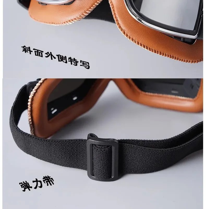 Retro Glasses Motorcycle goggles Metal Goggles Motorcycle Fit Protection Biking and Outdoor Adventures European Vintage Design