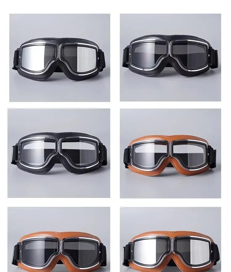 Retro Glasses Motorcycle goggles Metal Goggles Motorcycle Fit Protection Biking and Outdoor Adventures European Vintage Design