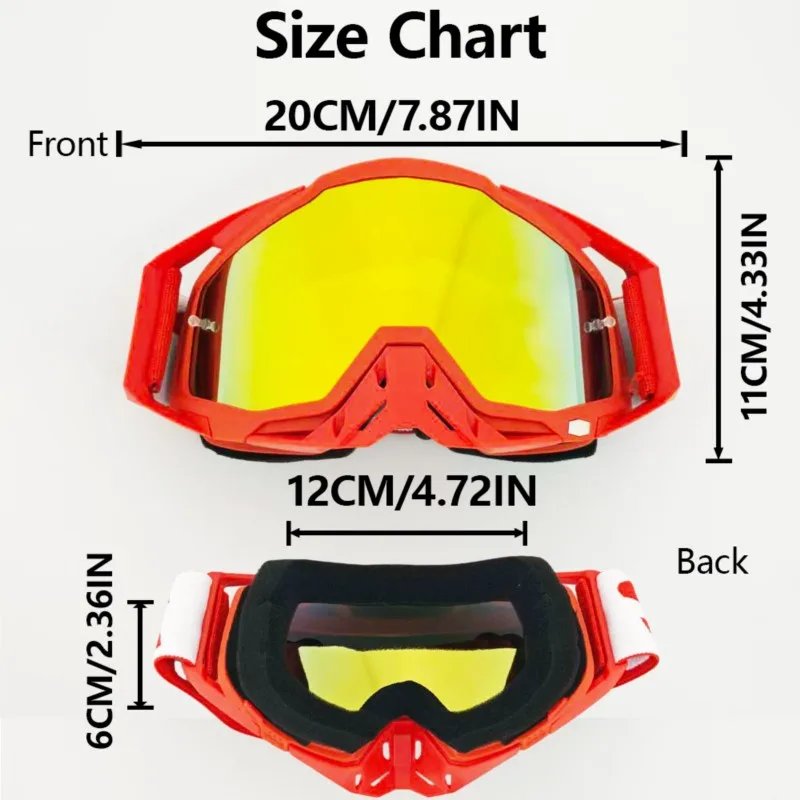 Shockproof Motorbike Safety Goggles Windproof Dust Resistant Curved Lens For Highway Long Distance Riding