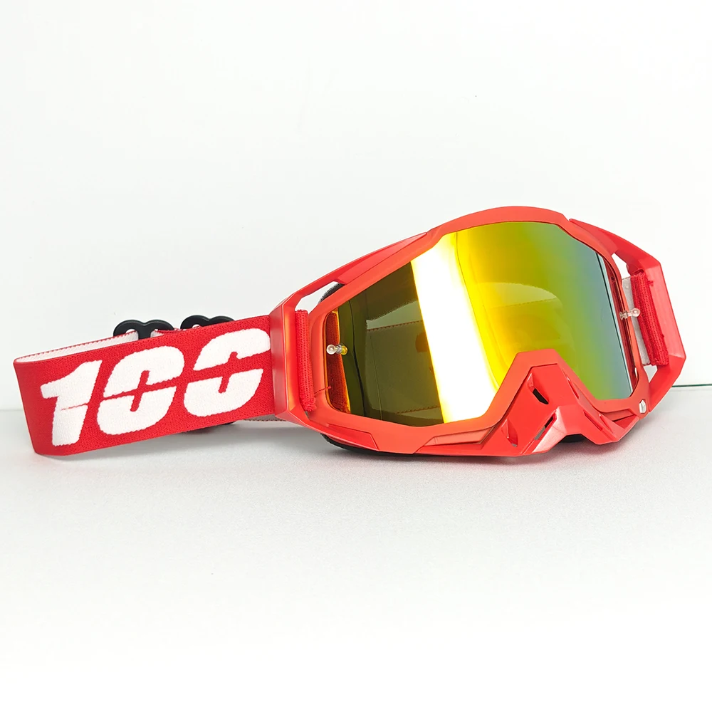 Shockproof Motorbike Safety Goggles Windproof Dust Resistant Curved Lens For Highway Long Distance Riding