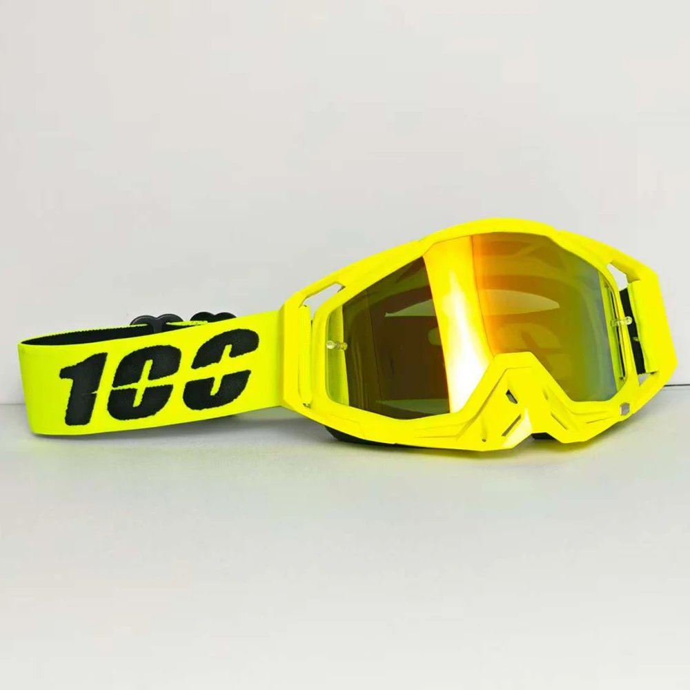 Shockproof Motorbike Safety Goggles Windproof Dust Resistant Curved Lens For Highway Long Distance Riding