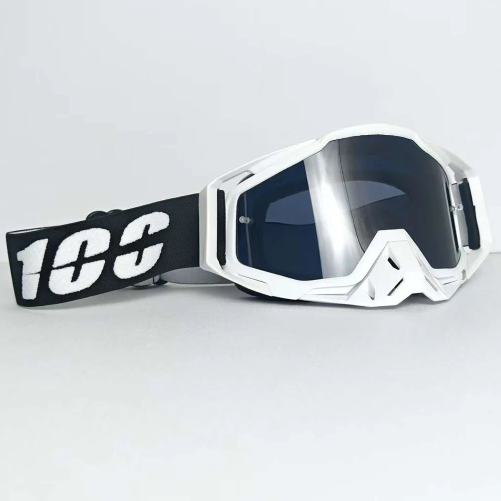 Shockproof Motorbike Safety Goggles Windproof Dust Resistant Curved Lens For Highway Long Distance Riding