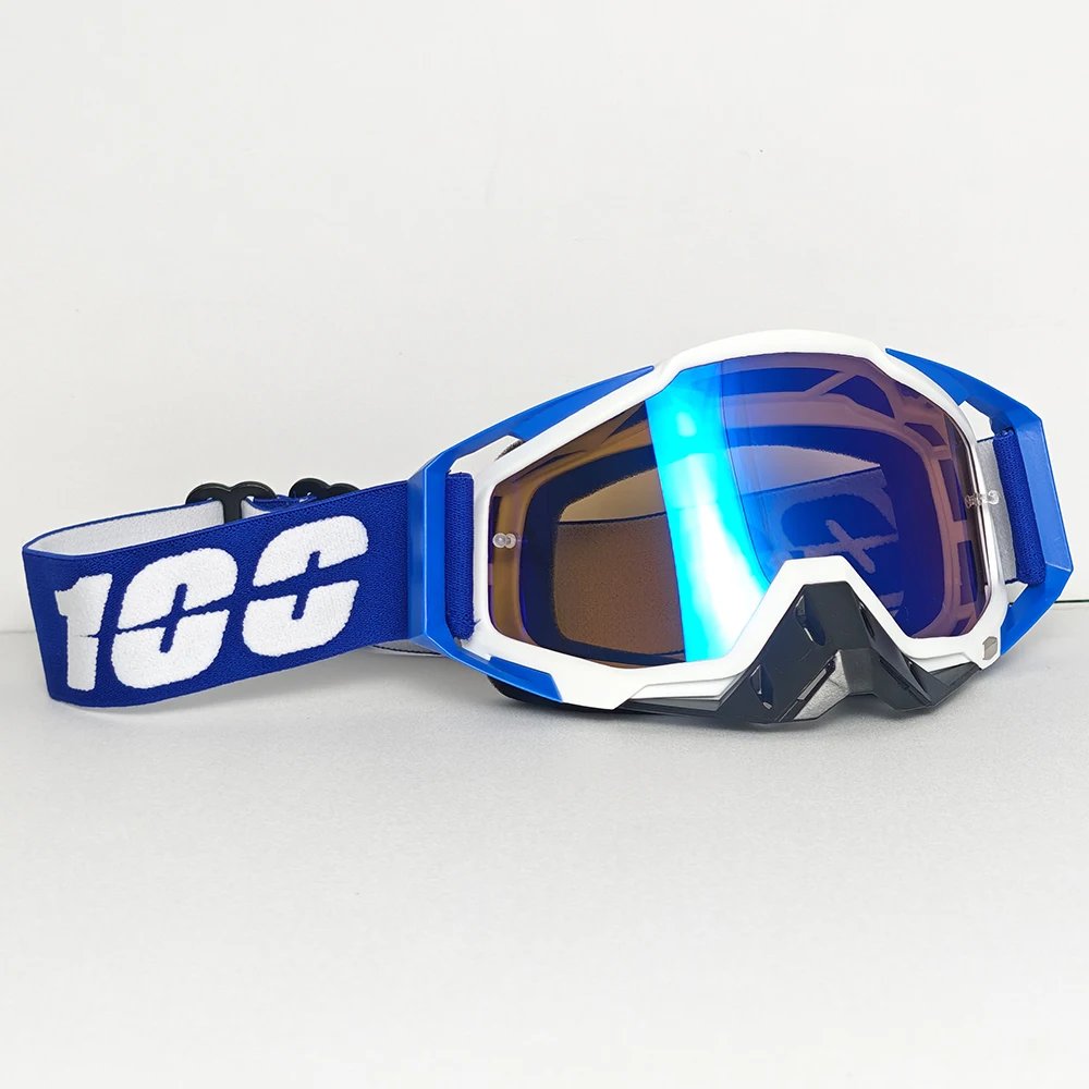 Shockproof Motorbike Safety Goggles Windproof Dust Resistant Curved Lens For Highway Long Distance Riding