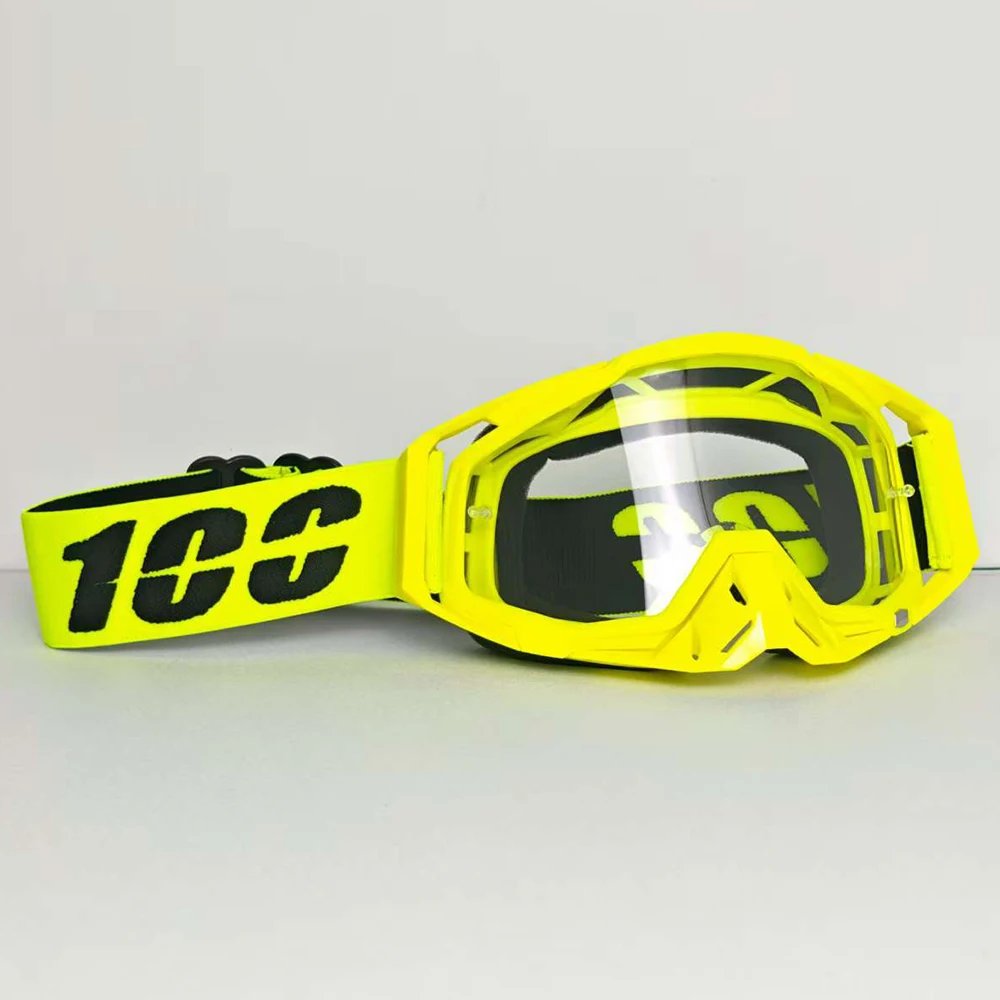 Shockproof Motorbike Safety Goggles Windproof Dust Resistant Curved Lens For Highway Long Distance Riding