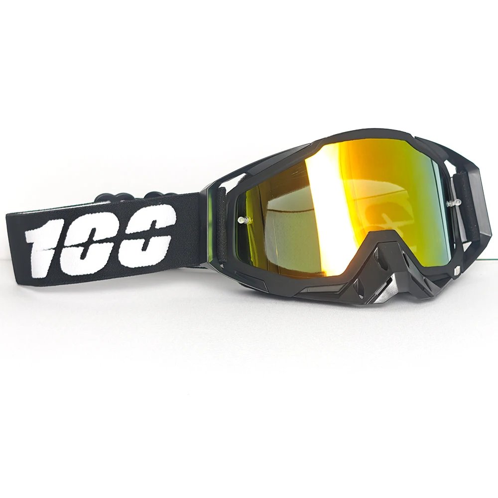 Shockproof Motorbike Safety Goggles Windproof Dust Resistant Curved Lens For Highway Long Distance Riding